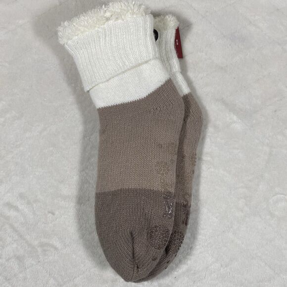 Muk Luks Aloe Infused Socks Lined Sherpa Slippers Socks Size L/XL 8.5-11 NEW - Picture 3 of 3